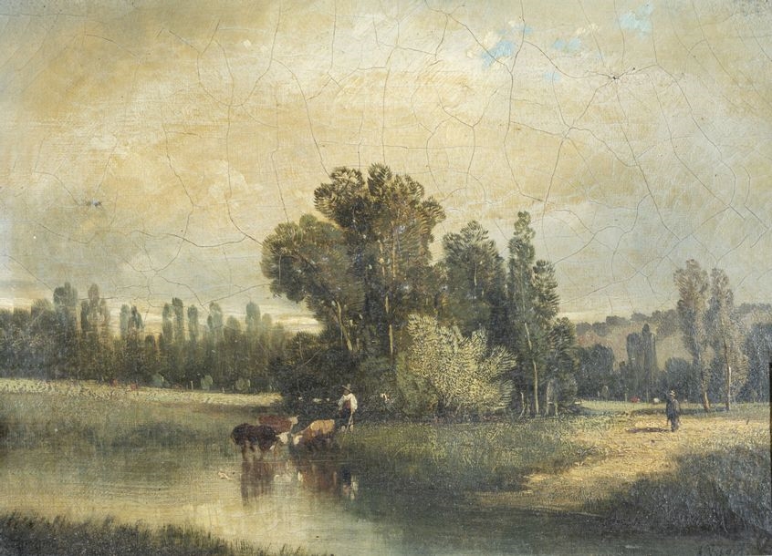 Paysage à la mare - Auguste Vyaret