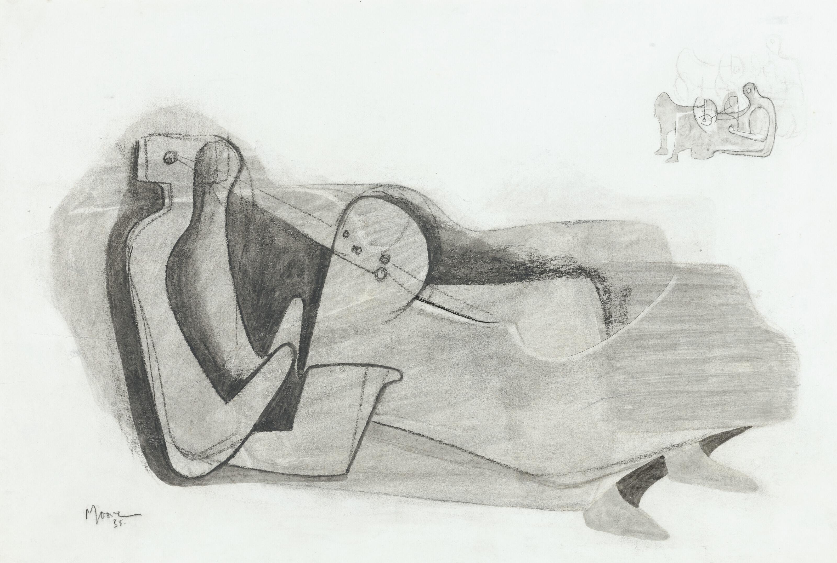 Henry Moore | Reclining Figure (1935) | MutualArt
