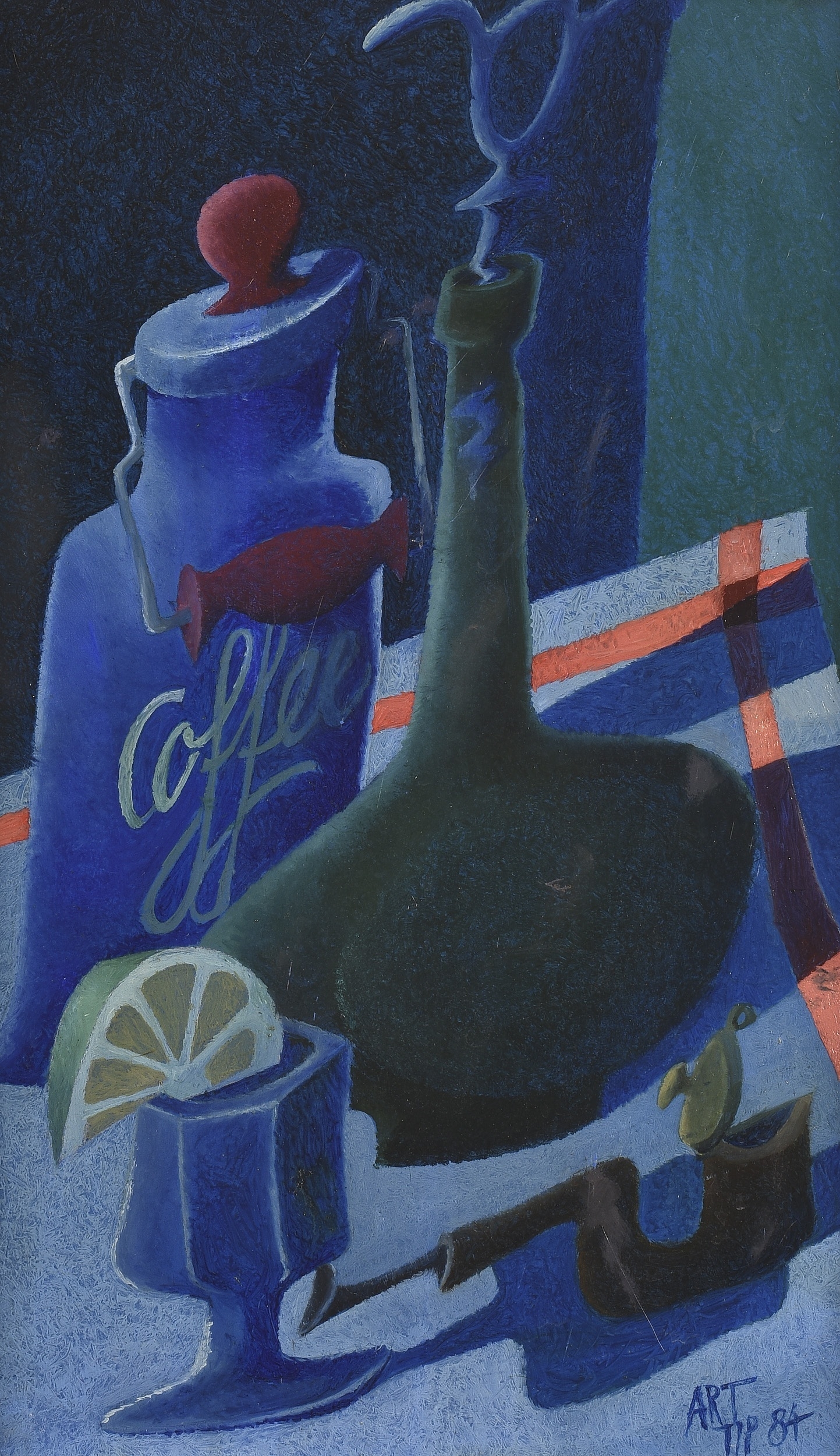 Artwork by Svatopluk Pitra, Zátiší, 1984, Made of oil on cardboard