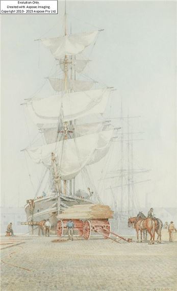 A ship in for repairs by Bernard Finegan Gribble, 1891