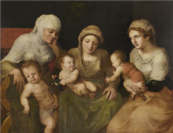 Frans Floris | Three women with their children (17th Century