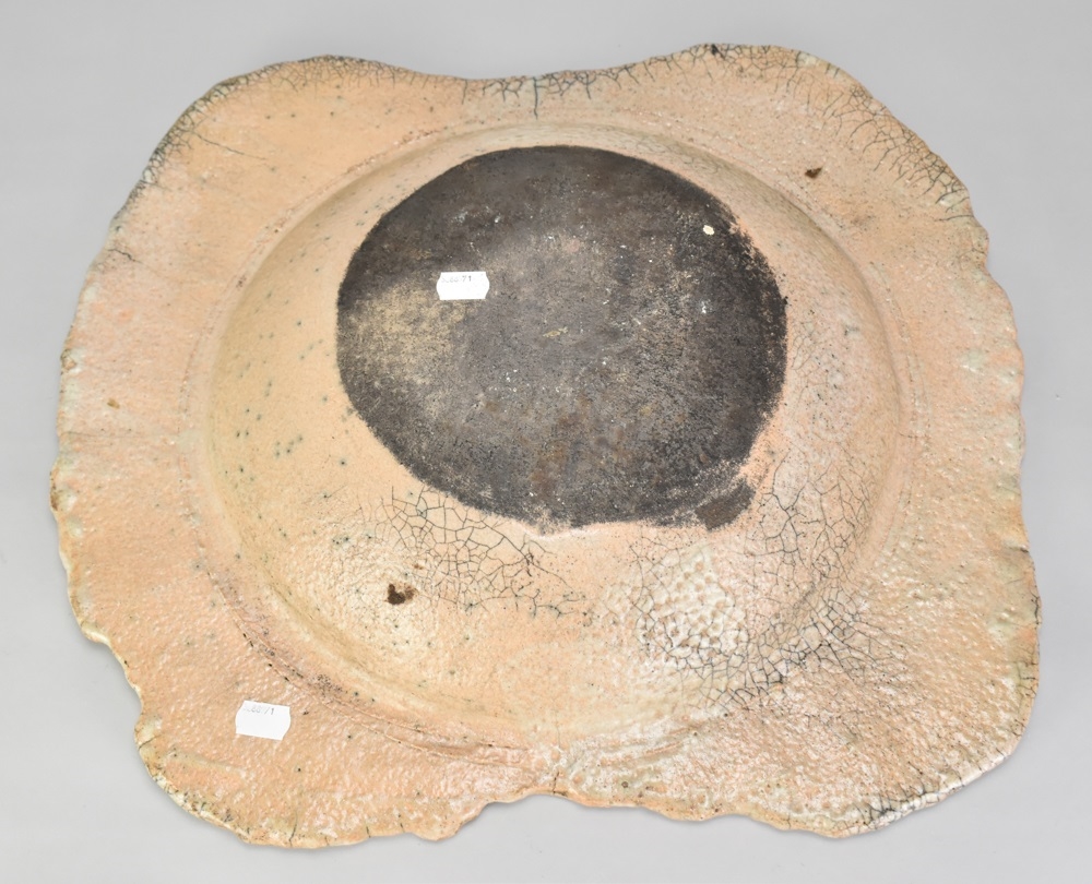 Roger Perkins | ROGER PERKINS (born 1952); a very large raku dish with ...