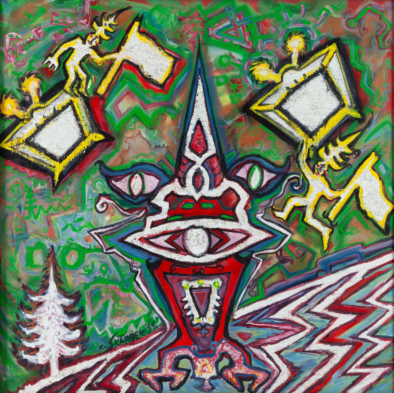 Artwork by Krzysztof Skarbek, Heroic TVs, Made of oil/canvas