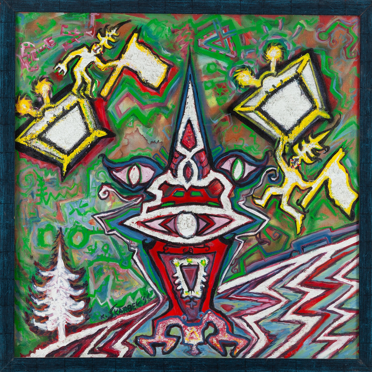 Artwork by Krzysztof Skarbek, Heroic TVs, Made of oil/canvas