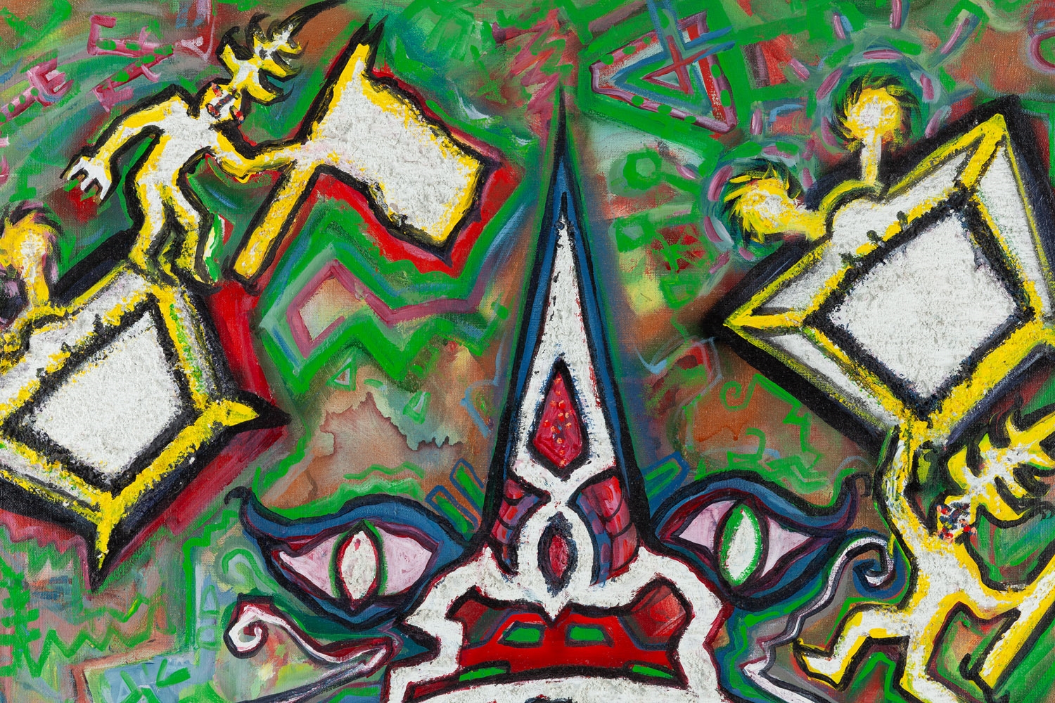 Artwork by Krzysztof Skarbek, Heroic TVs, Made of oil/canvas