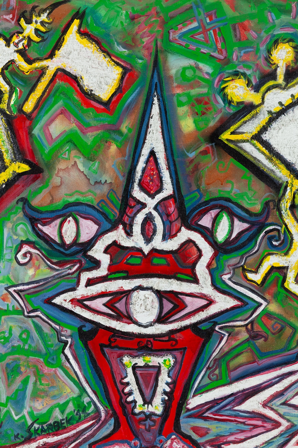 Artwork by Krzysztof Skarbek, Heroic TVs, Made of oil/canvas