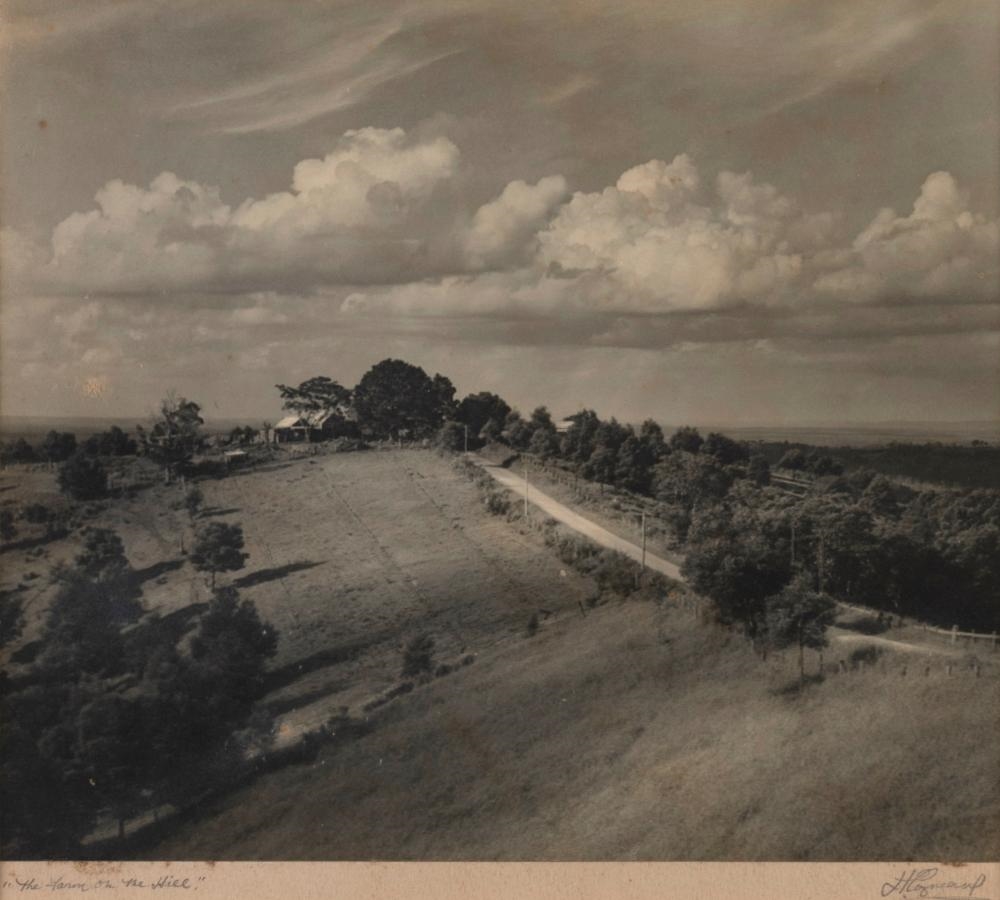 Artwork by Harold Cazneaux, The Farm on the Hill, Made of silver gelatin photograph