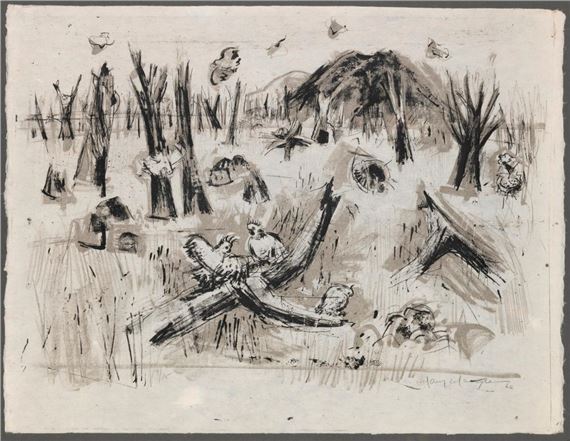 Cockatoos near Mount Noorat, 1966 by Mary Macqueen, circa 1968