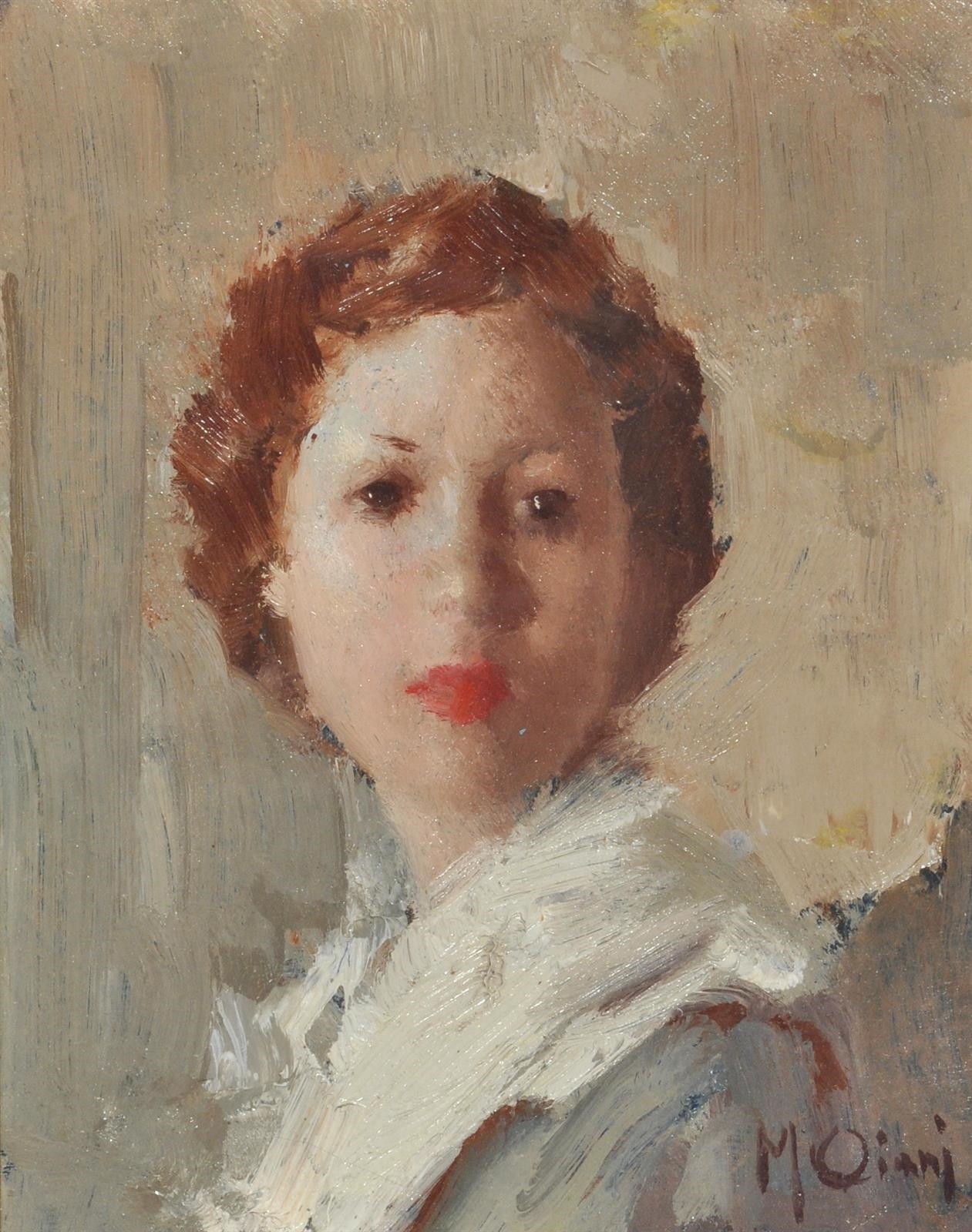 Artwork by Manlio Ciani, Ritratto femminile, Made of oil on cardboard