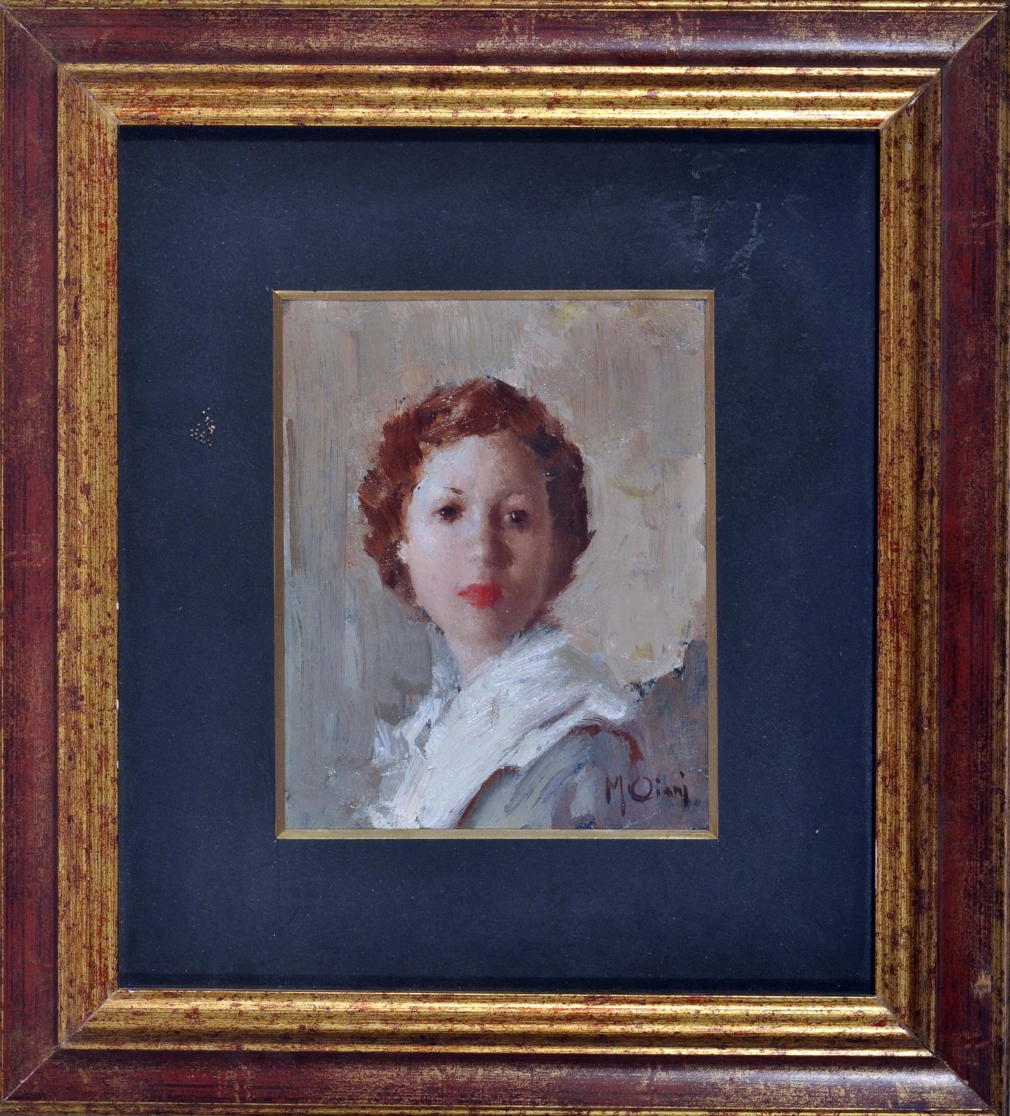 Artwork by Manlio Ciani, Ritratto femminile, Made of oil on cardboard