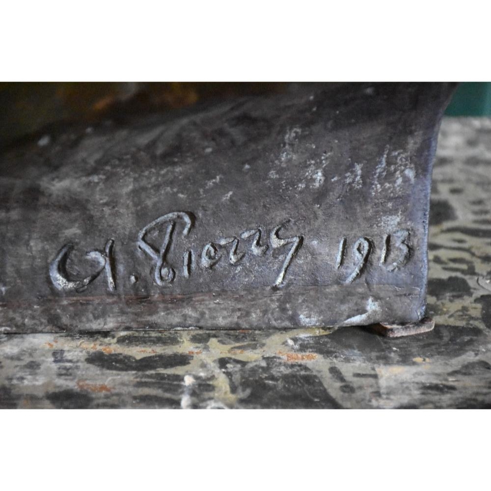 Artwork by A. Biczzy, A. Biczzy 1913. A large bronze European figure depicting the stately gent. H 53cm, Made of bronze