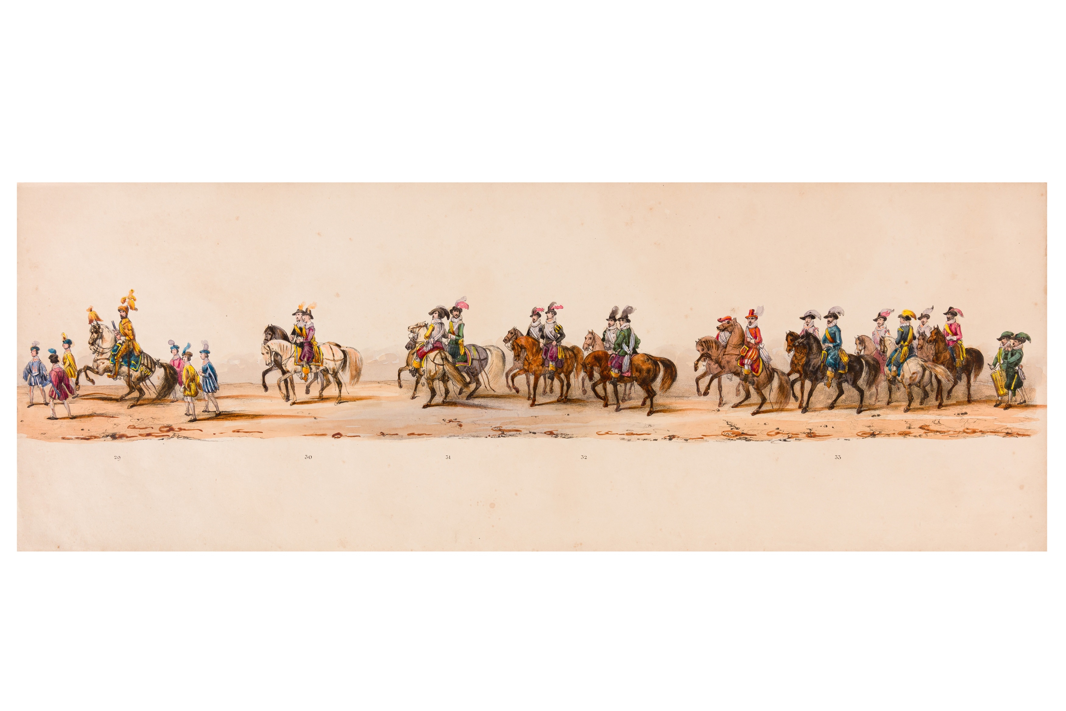 Artwork by Victor Adam, HISTORICAL PROCESSION FOR THE 2ND CENTENARY OF THE UTRECHT UNIVERSITY, Made of coloured lithographic