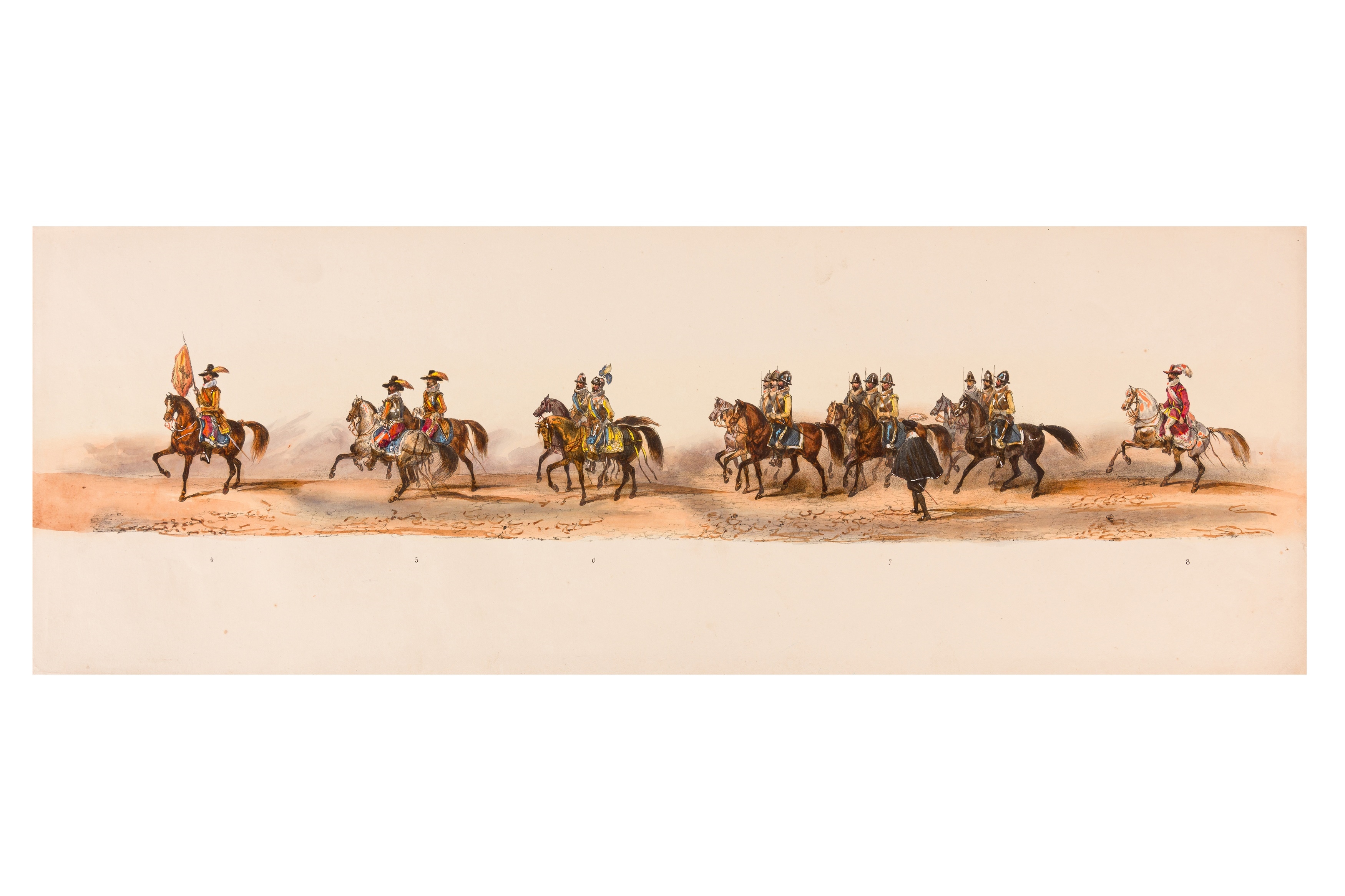 Artwork by Victor Adam, HISTORICAL PROCESSION FOR THE 2ND CENTENARY OF THE UTRECHT UNIVERSITY, Made of coloured lithographic