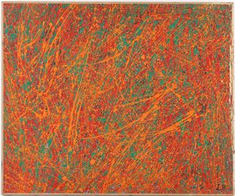 DRIPPING AUX TONES VERT ET ORANGE - Léon Bougrat