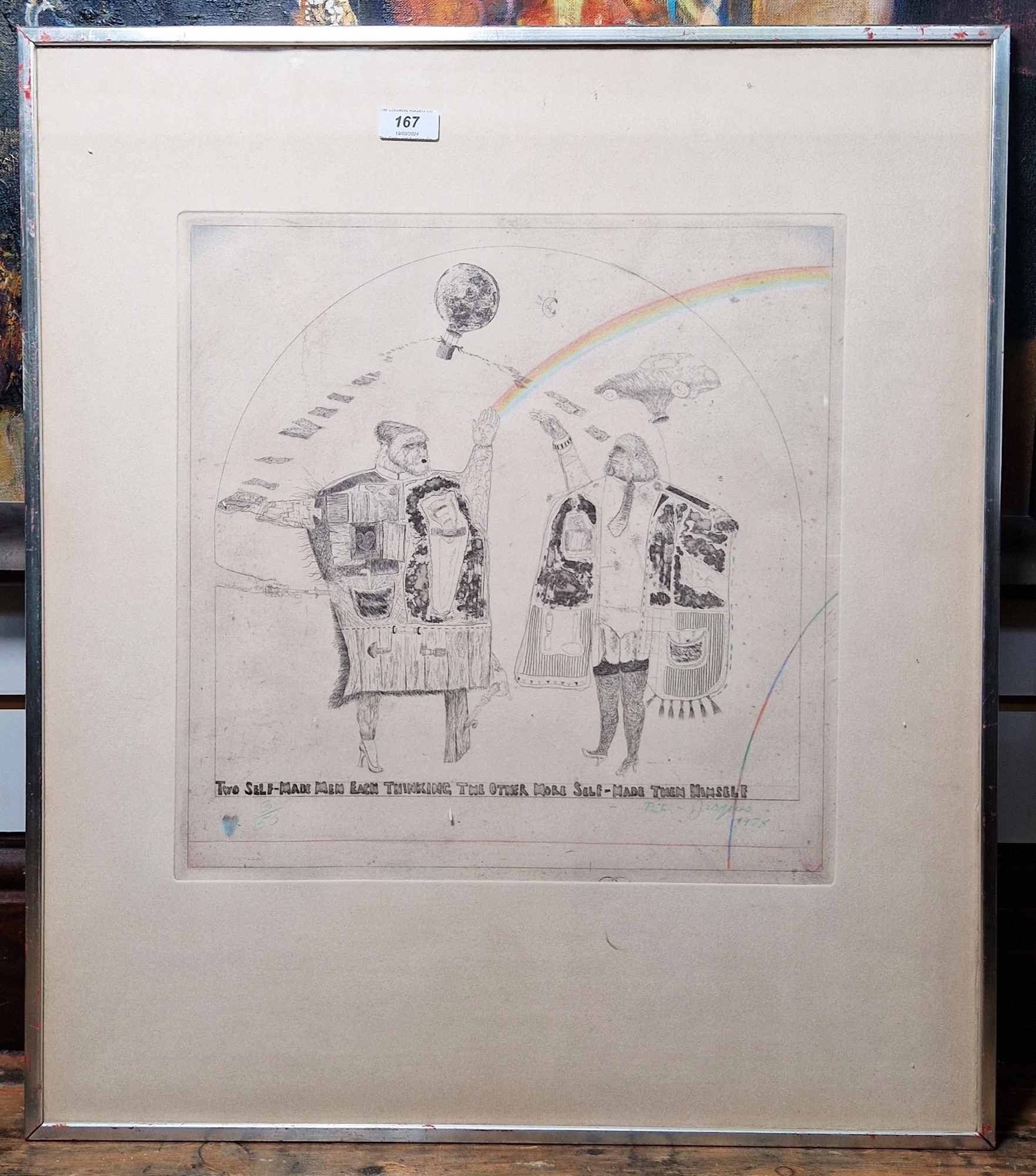 Peter Jaques | Peter Jacques Coloured etching Two Self-Made Men, Each ...