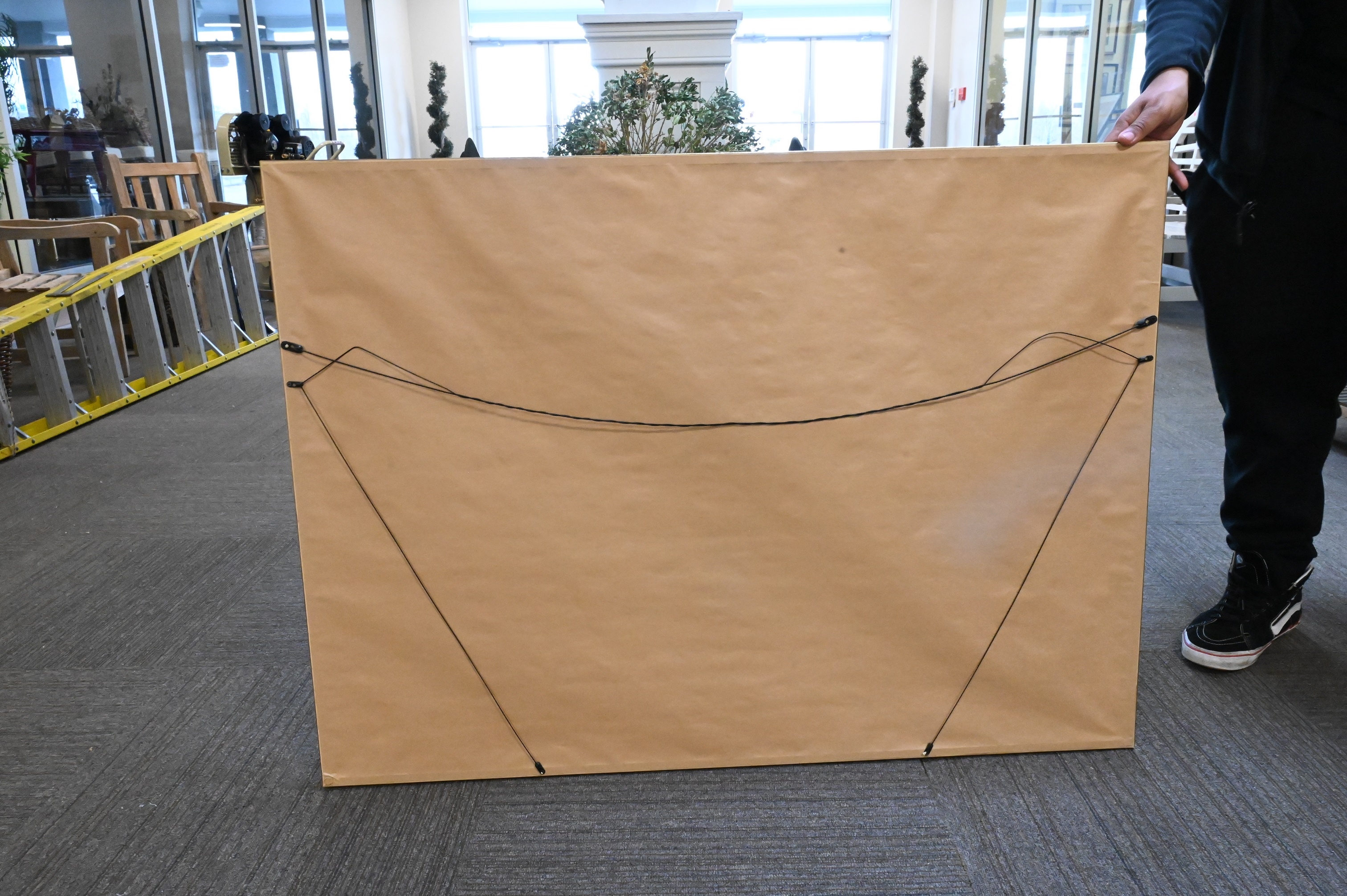 Artwork by Peter Zonis, Street cafe with figures, Made of Oil pastel on paper