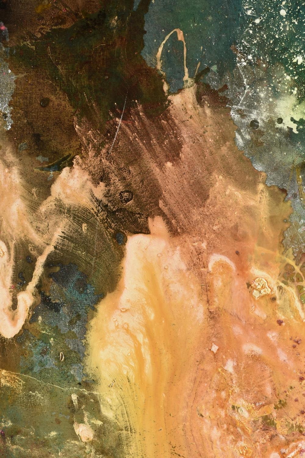 Artwork by Cora Cohen, "In the Sound of the Wind, Made of spray enamel on linen