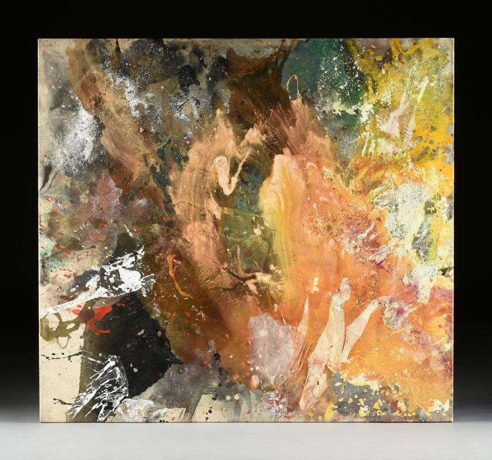 Artwork by Cora Cohen, "In the Sound of the Wind, Made of spray enamel on linen