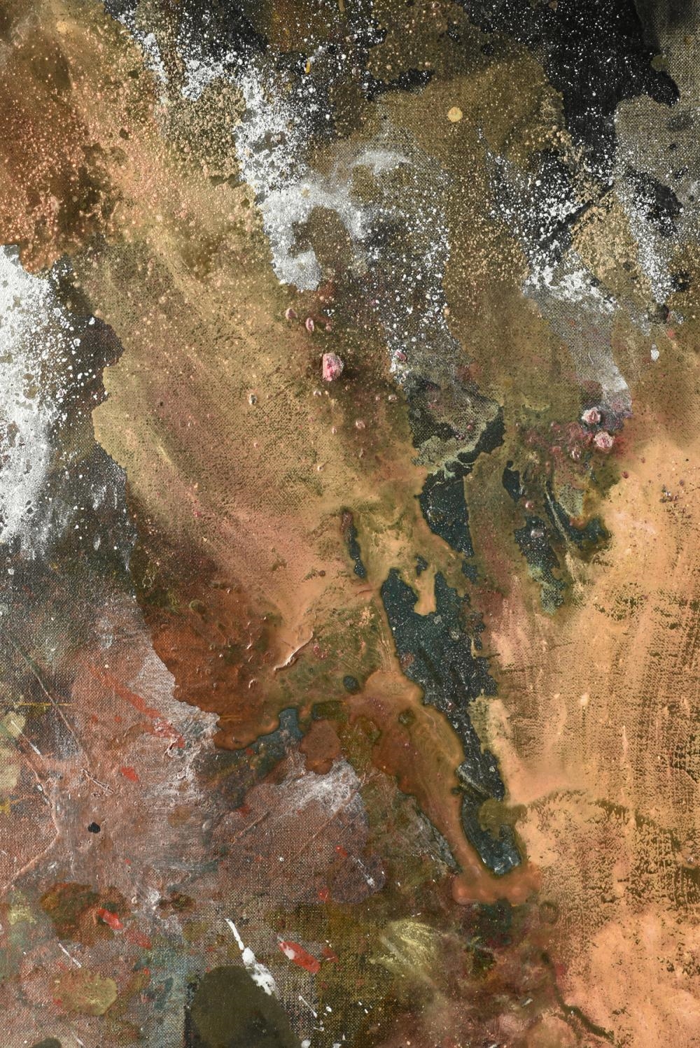 Artwork by Cora Cohen, "In the Sound of the Wind, Made of spray enamel on linen