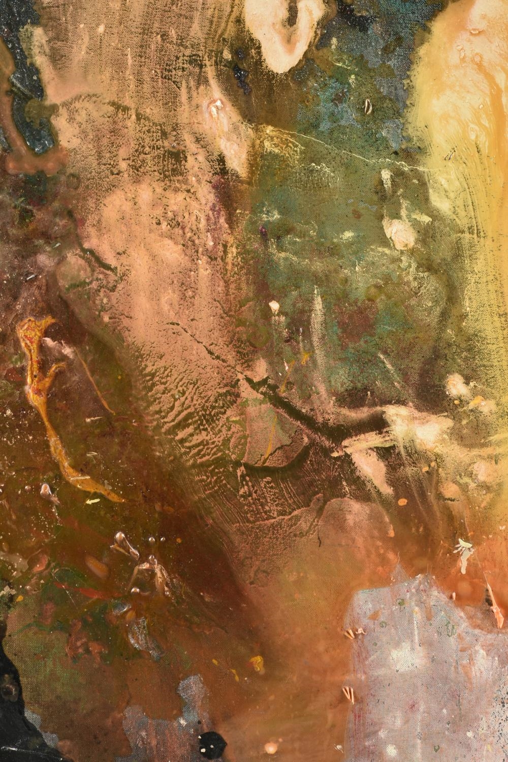 Artwork by Cora Cohen, "In the Sound of the Wind, Made of spray enamel on linen