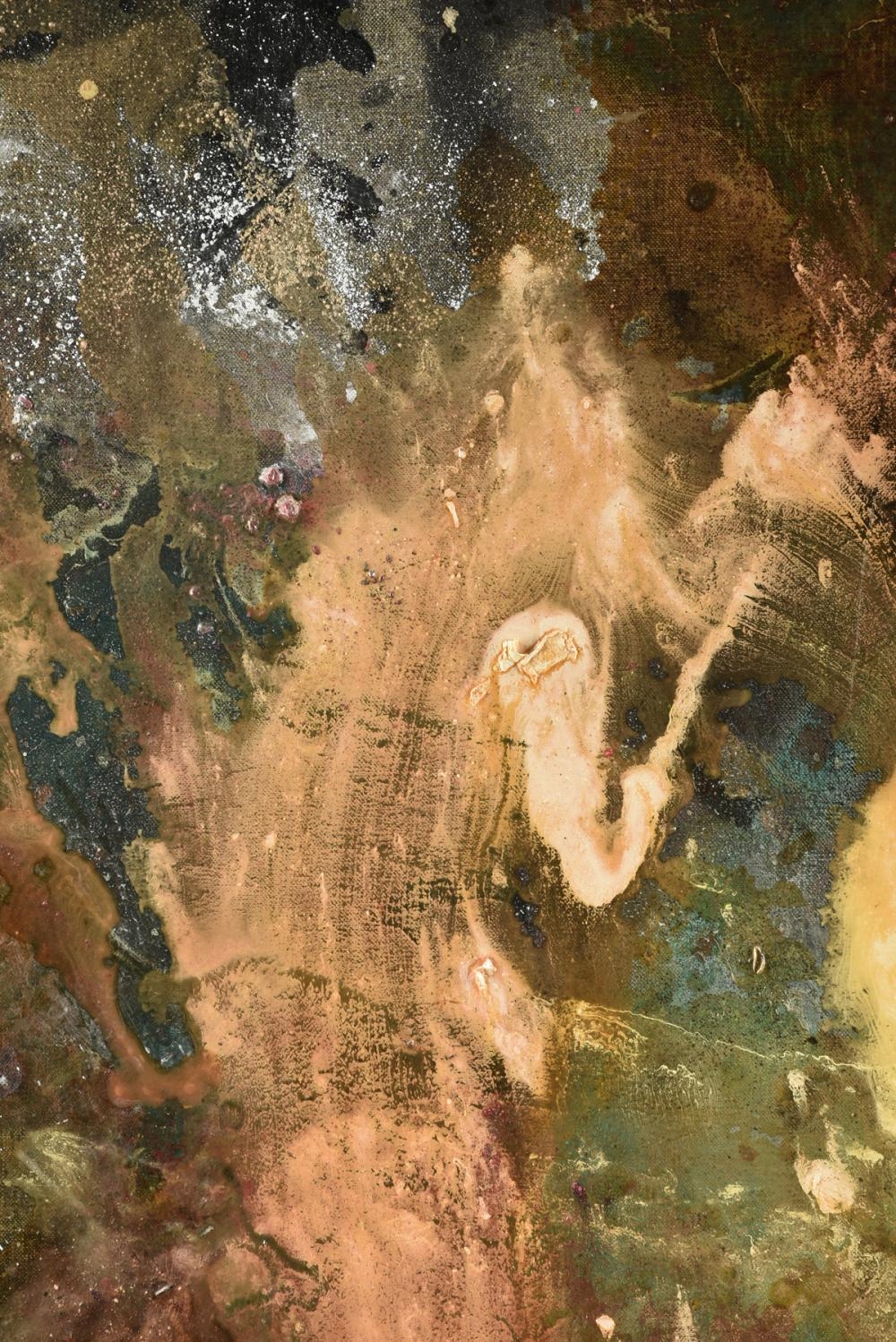 Artwork by Cora Cohen, "In the Sound of the Wind, Made of spray enamel on linen