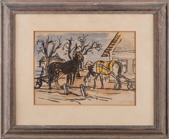 IN A VILLAGE by Vojtěch Sedláček, 1926