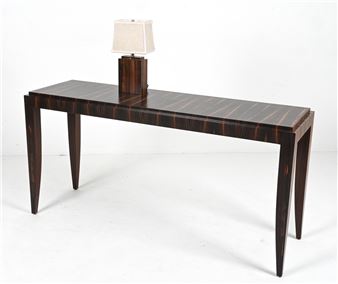TODD HASE MACASSAR EBONY CONSOLE TABLE & LAMP - Todd Hase