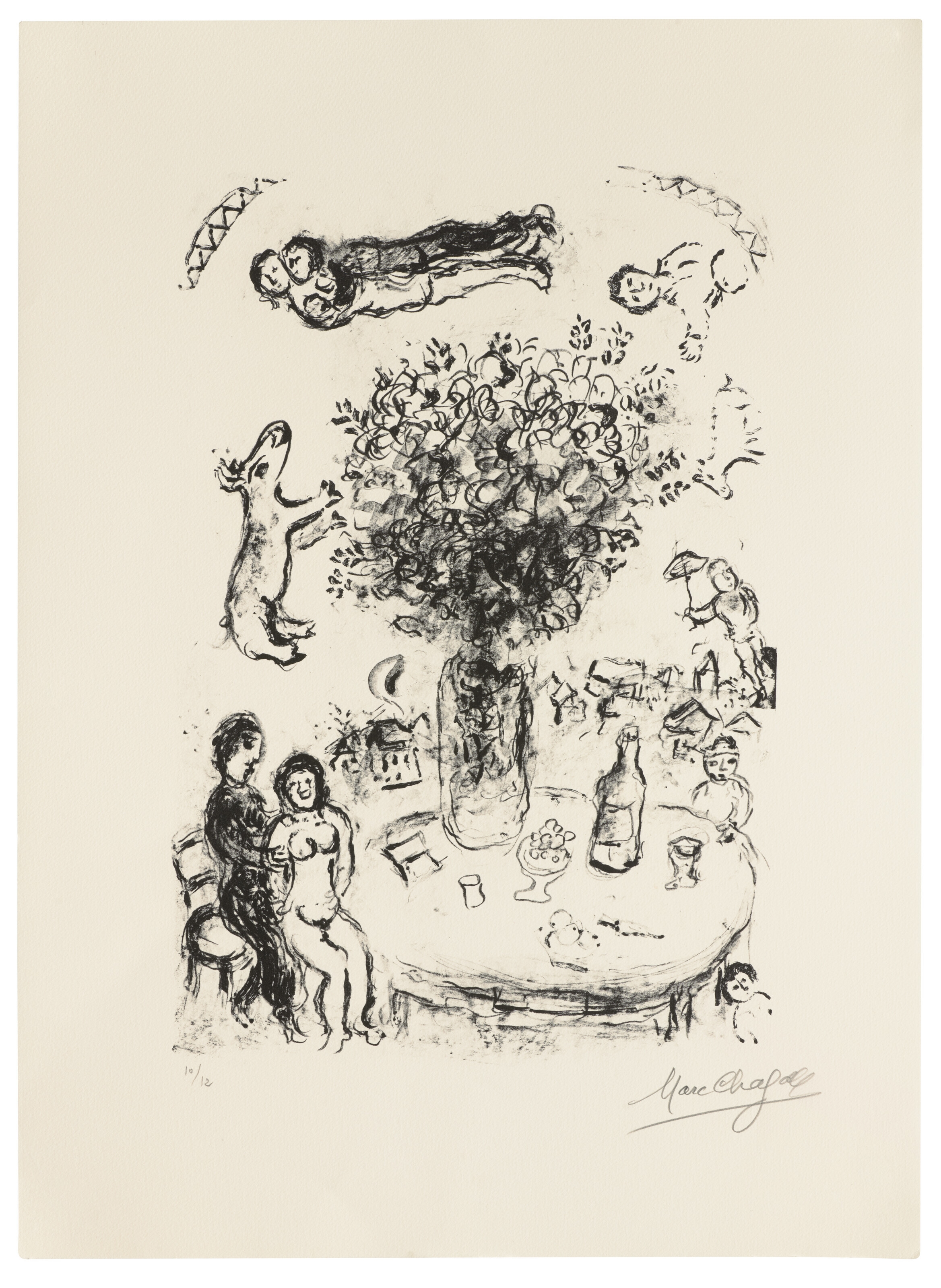Marc Chagall | La table des amants (1983) | MutualArt