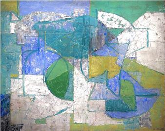 Cubist style; still life with bottle, 1955 - Alexandre Istrati