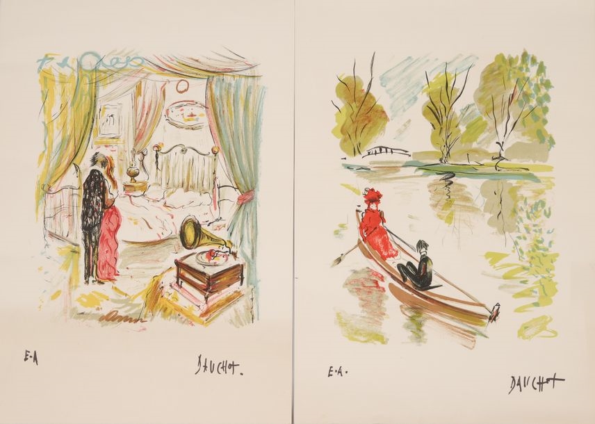 Artwork by Gabriel Dauchot, Animated View of Paris, Made of Lithograph