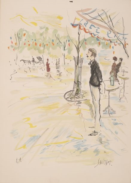 Artwork by Gabriel Dauchot, Animated View of Paris, Made of Lithograph