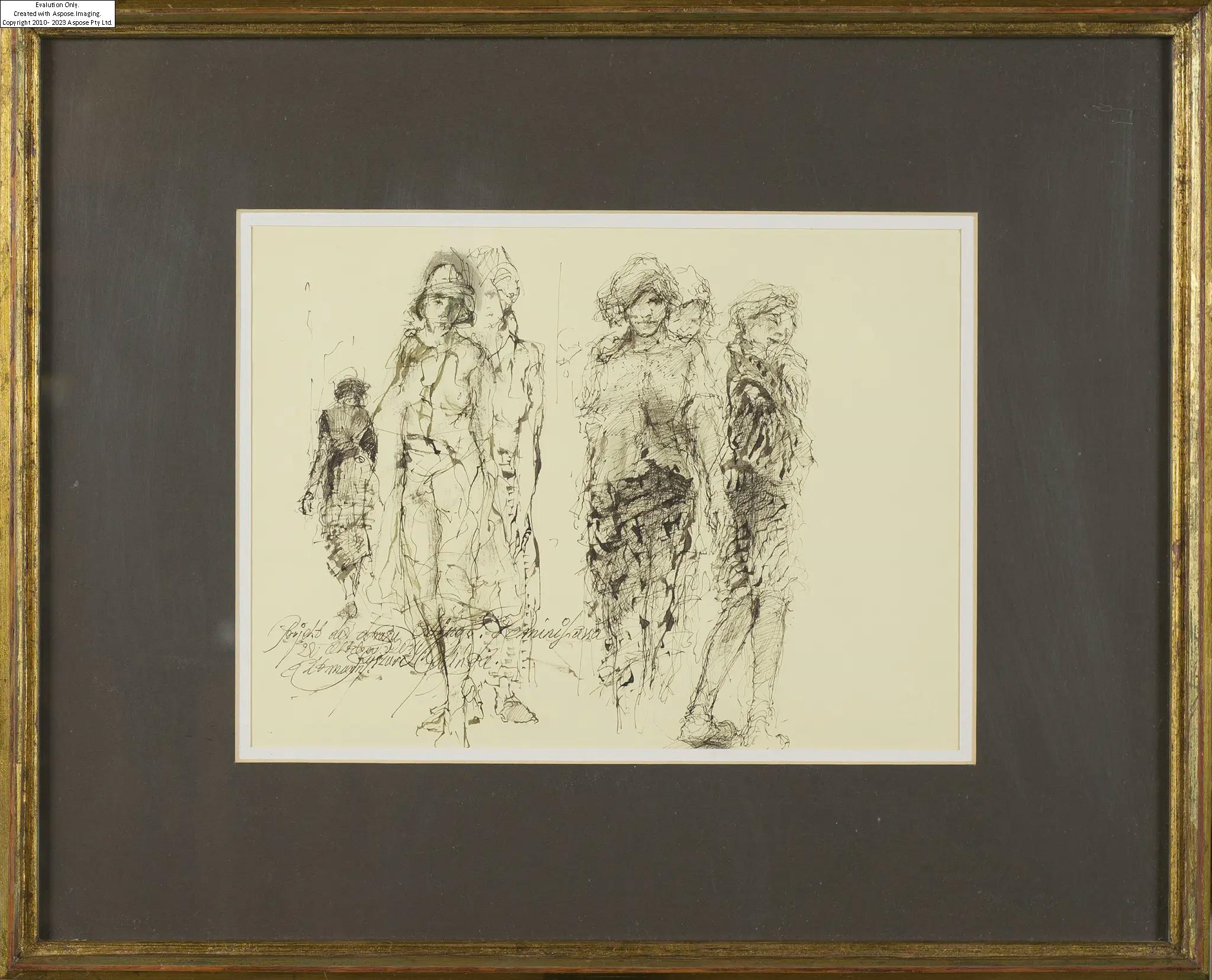 Artwork by Ryszard Opaliński, Projekt do obrazu olejnego Dominikana, 2010, Made of Tusz, papier