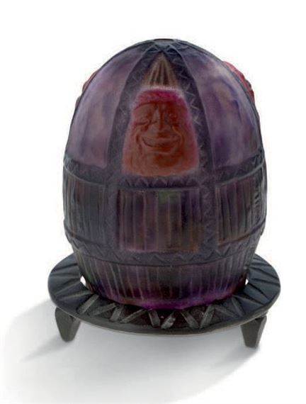 A glass paste “Masques” night-light by Gabriel Argy-Rousseau, circa 1925