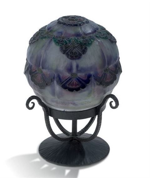 A glass paste “Fleurs des dunes” night-light by Gabriel Argy-Rousseau, circa 1925