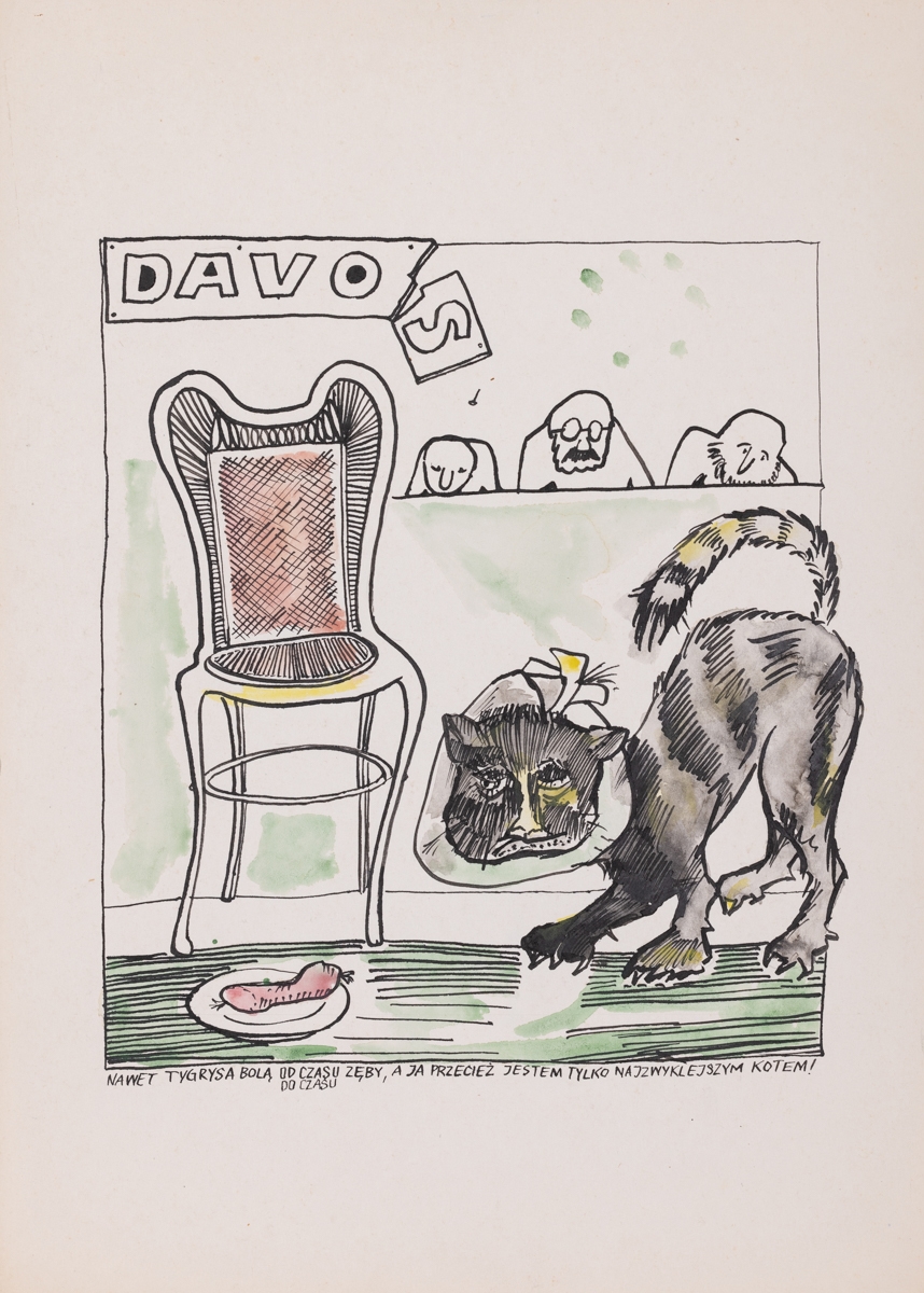 Artwork by Andrzej Maziarski, Davos , 1998, Made of mixed technique, ink, paper