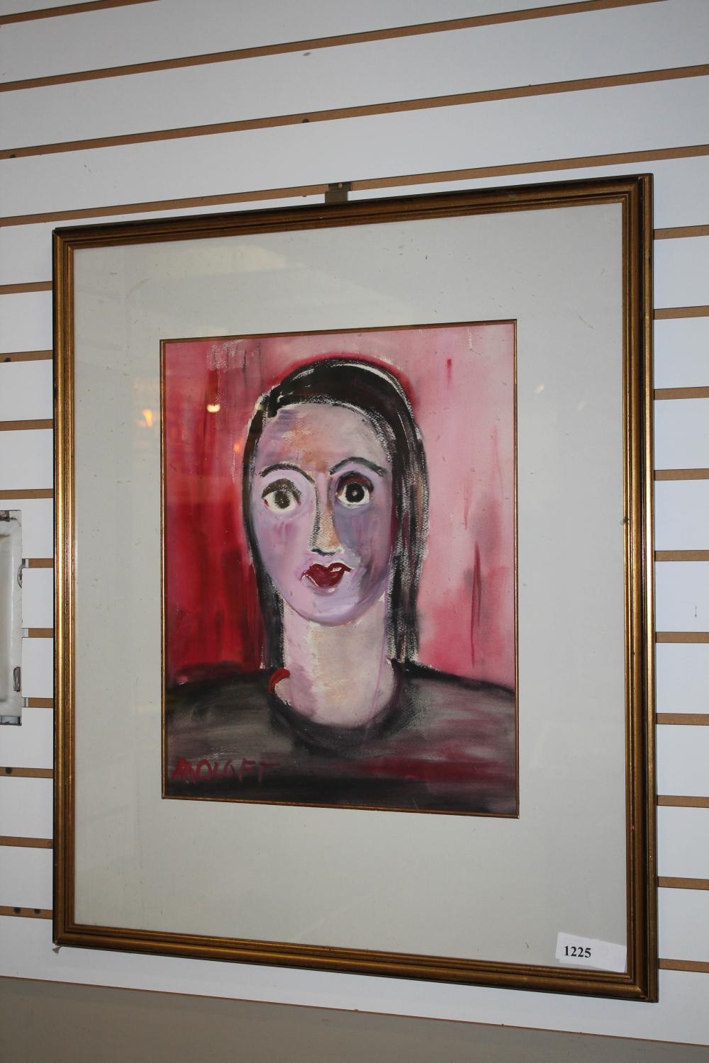 Artwork by Max Oloff, PORTRAIT OF A WOMAN, Made of WATERCOLOR ON PAPER