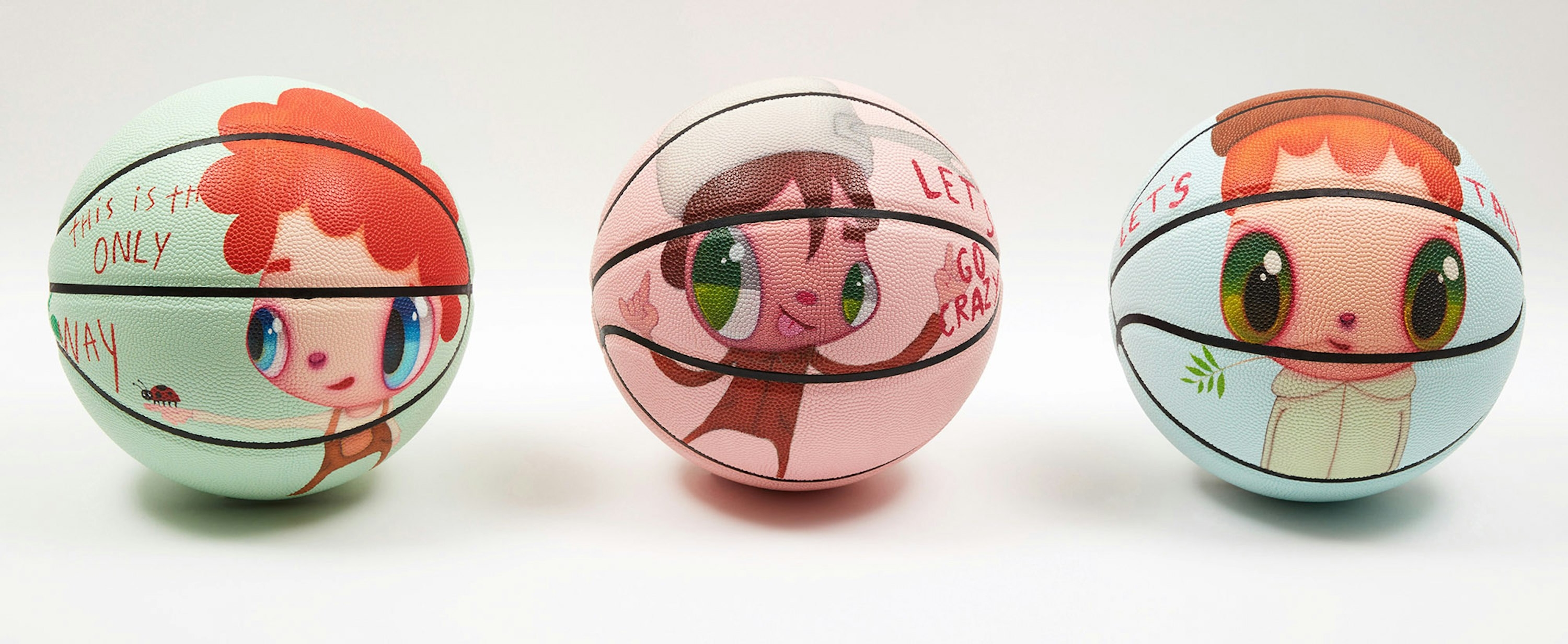 Artwork by Javier C.a.m. Mikati, Suite of Three Limited Edition Printed Basketballs, Made of acrylic printed on basketball
