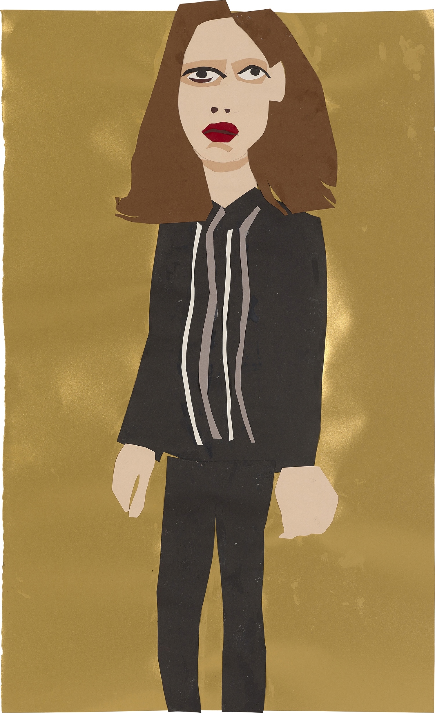 Artwork by Chantal Joffe, Study for 'A Sunday Afternoon in Whitechapel' V, Made of collage on paper
