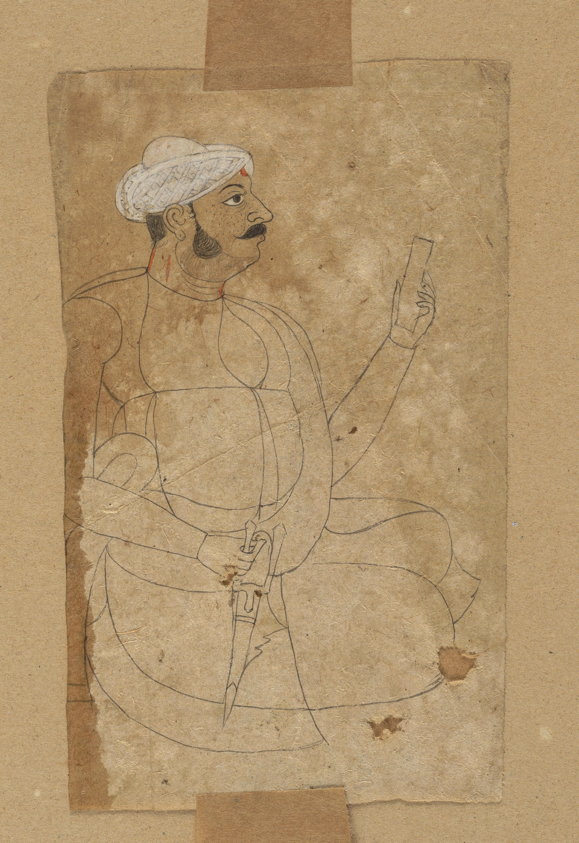 Indian School, 18th Century | TWO STUDIES OF A RULER IN WORSHIP AND A ...