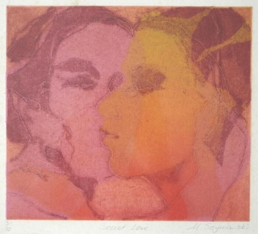 Artwork by Madeleine Szymanski, Mountain Ranges, Made of coloured etching