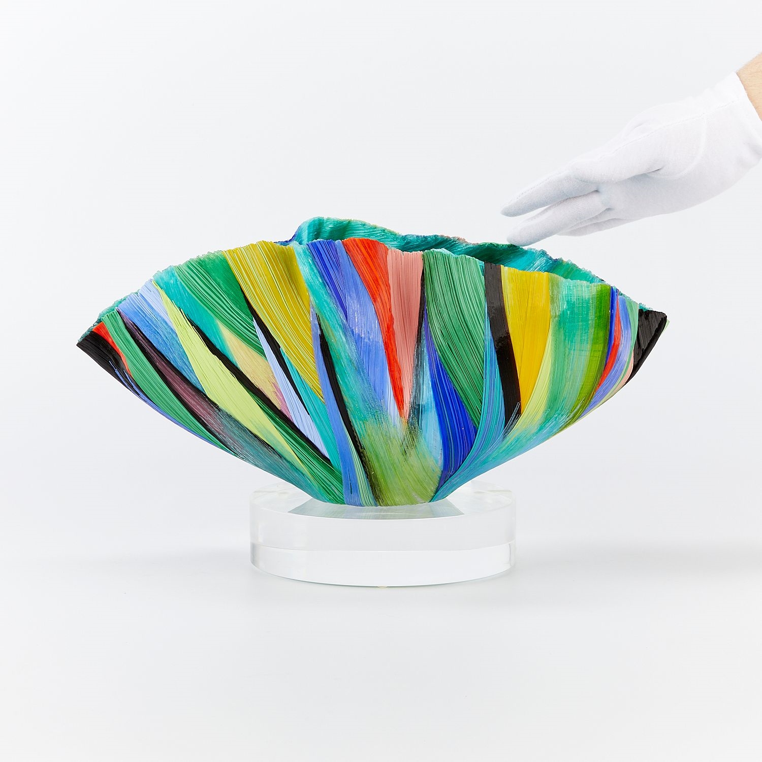 Toots Zynsky | Filet-de-Verre Glass Bowl (1995) | MutualArt