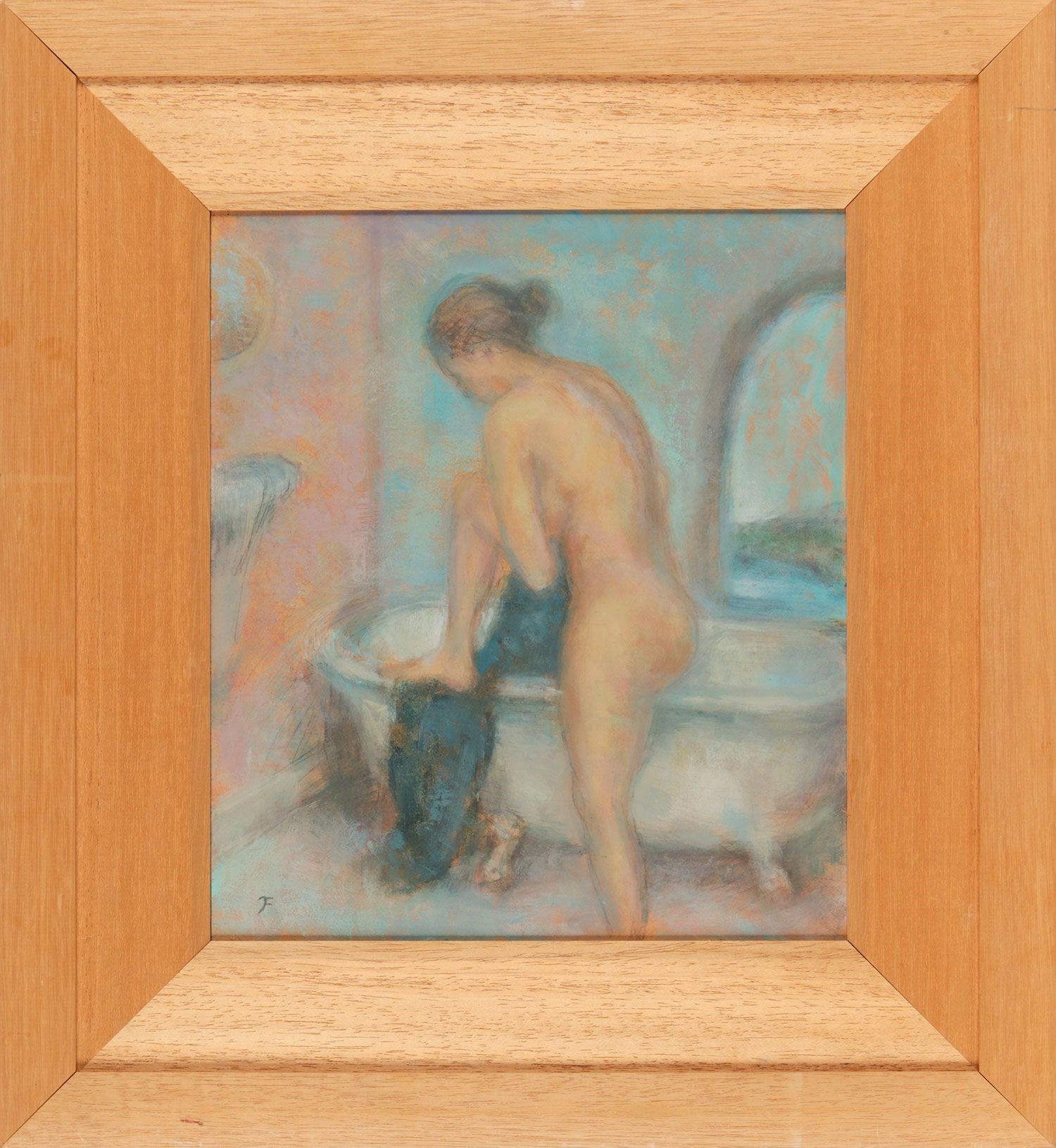 Artwork by Conor Fleck, AFTER THE BATH, Made of OIL ON BOARD