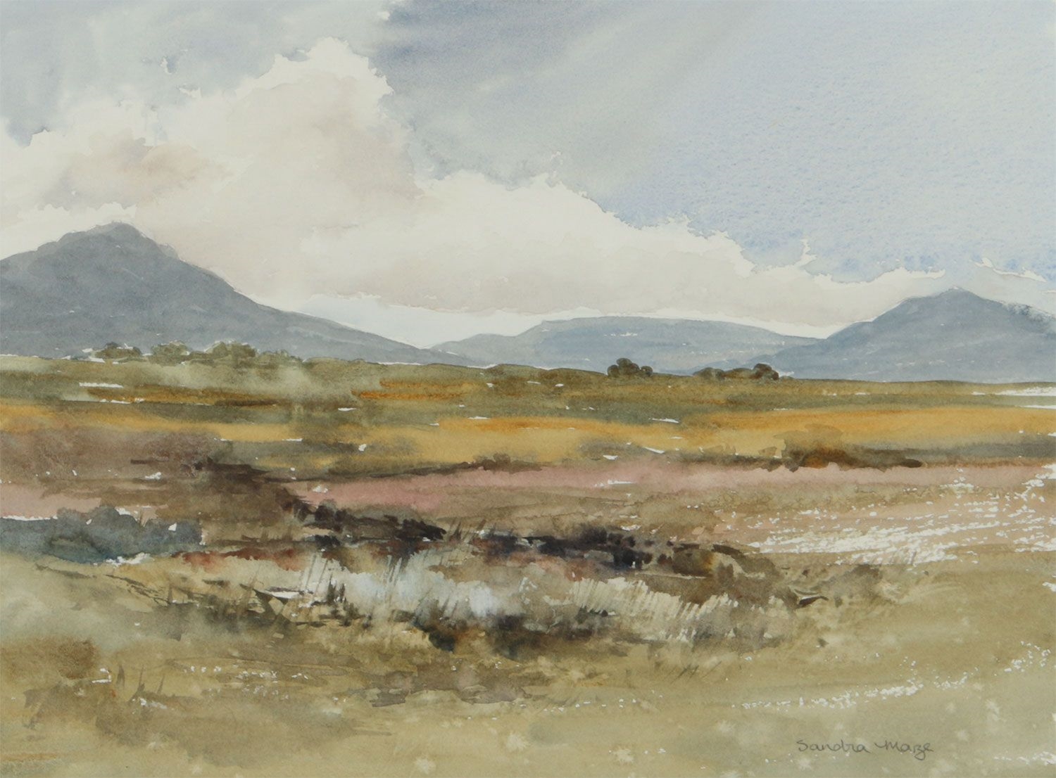 Artwork by Sandra Maze, MWEELIN MOUNTAIN, ACHILL ISLAND, Made of WATERCOLOUR DRAWING