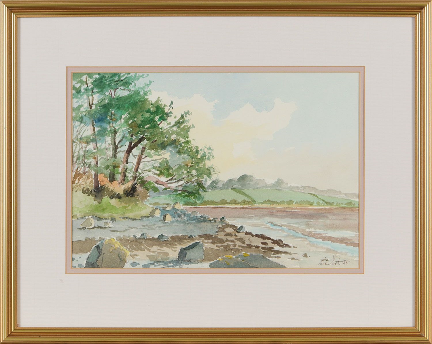 Artwork by Colin Smyth, LOOKING TO CROSS ISLAND, Made of WATERCOLOUR DRAWING
