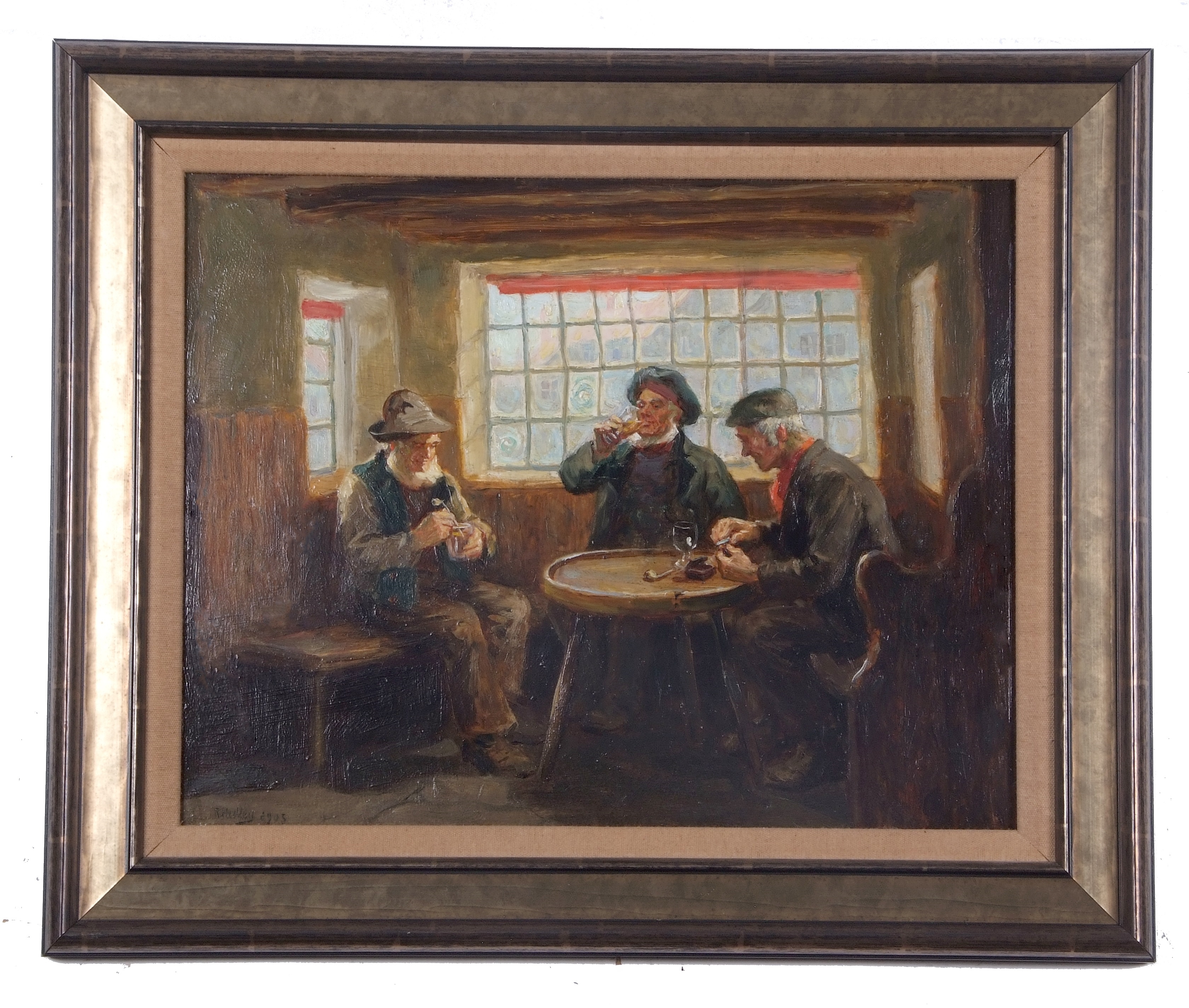 Ralph Hedley | Interior scene depicting three men in a public house ...