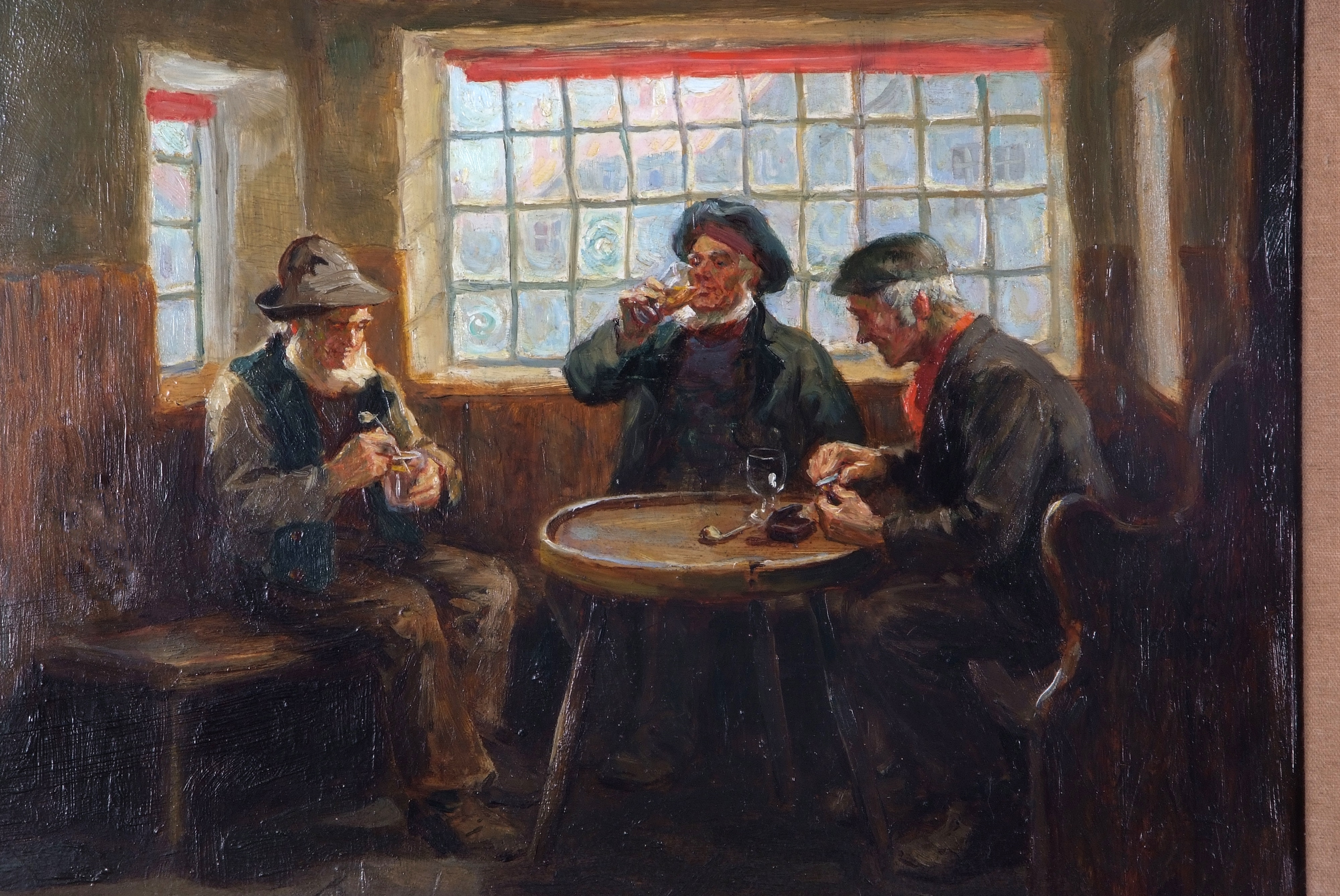 Ralph Hedley | Interior scene depicting three men in a public house ...