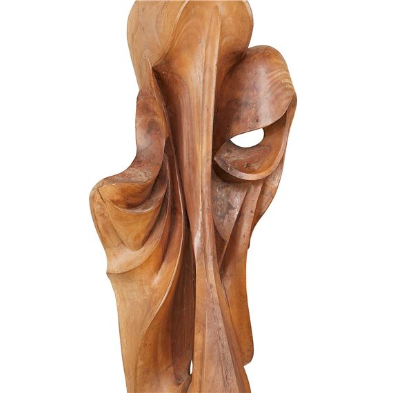 Luis Potosi | Luis Potosi Abstract Face Wooden Sculpture | MutualArt