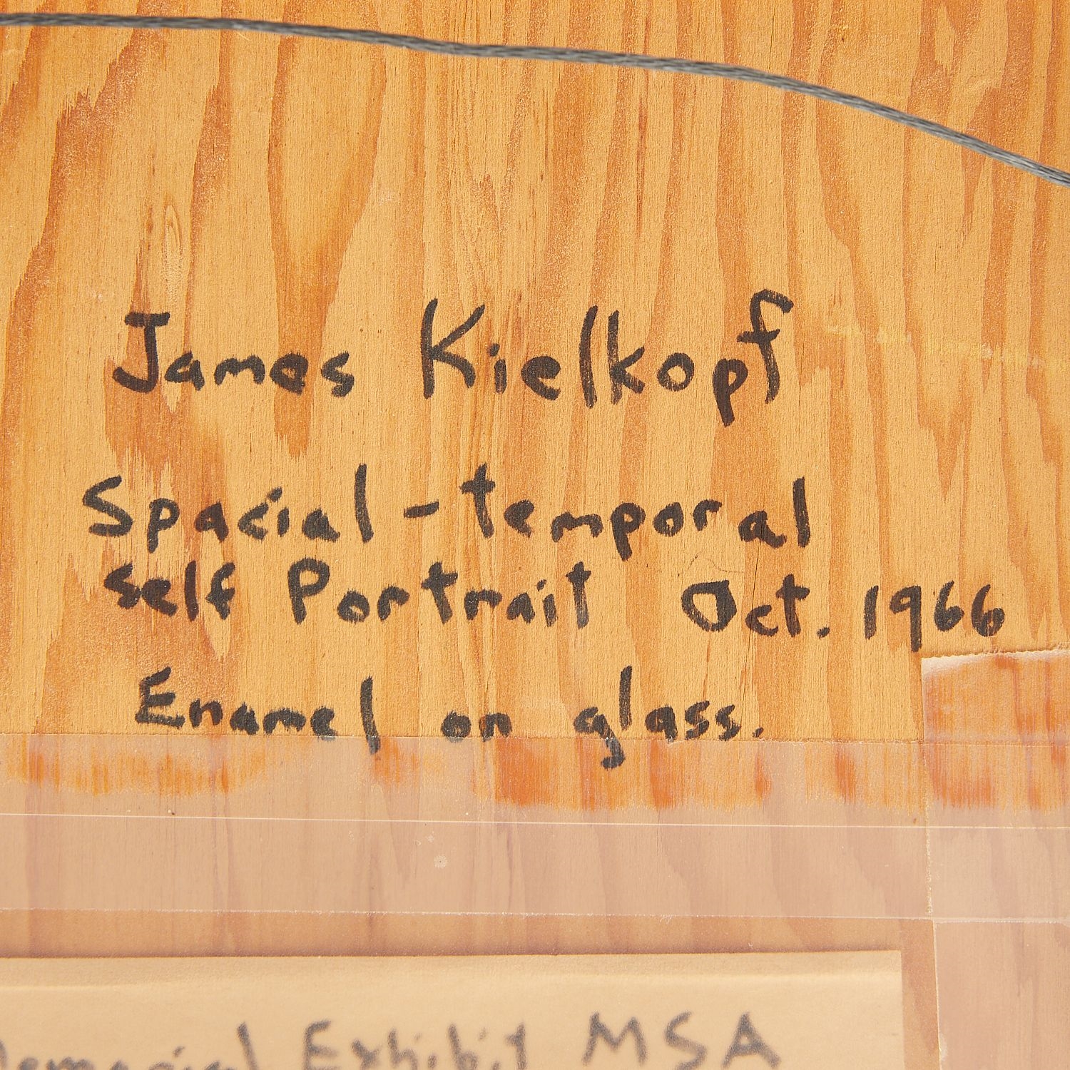 Artwork by James Kielkopf, James Kielkopf "Self Portrait" Mixed Media 1966, Made of Enamel on glass