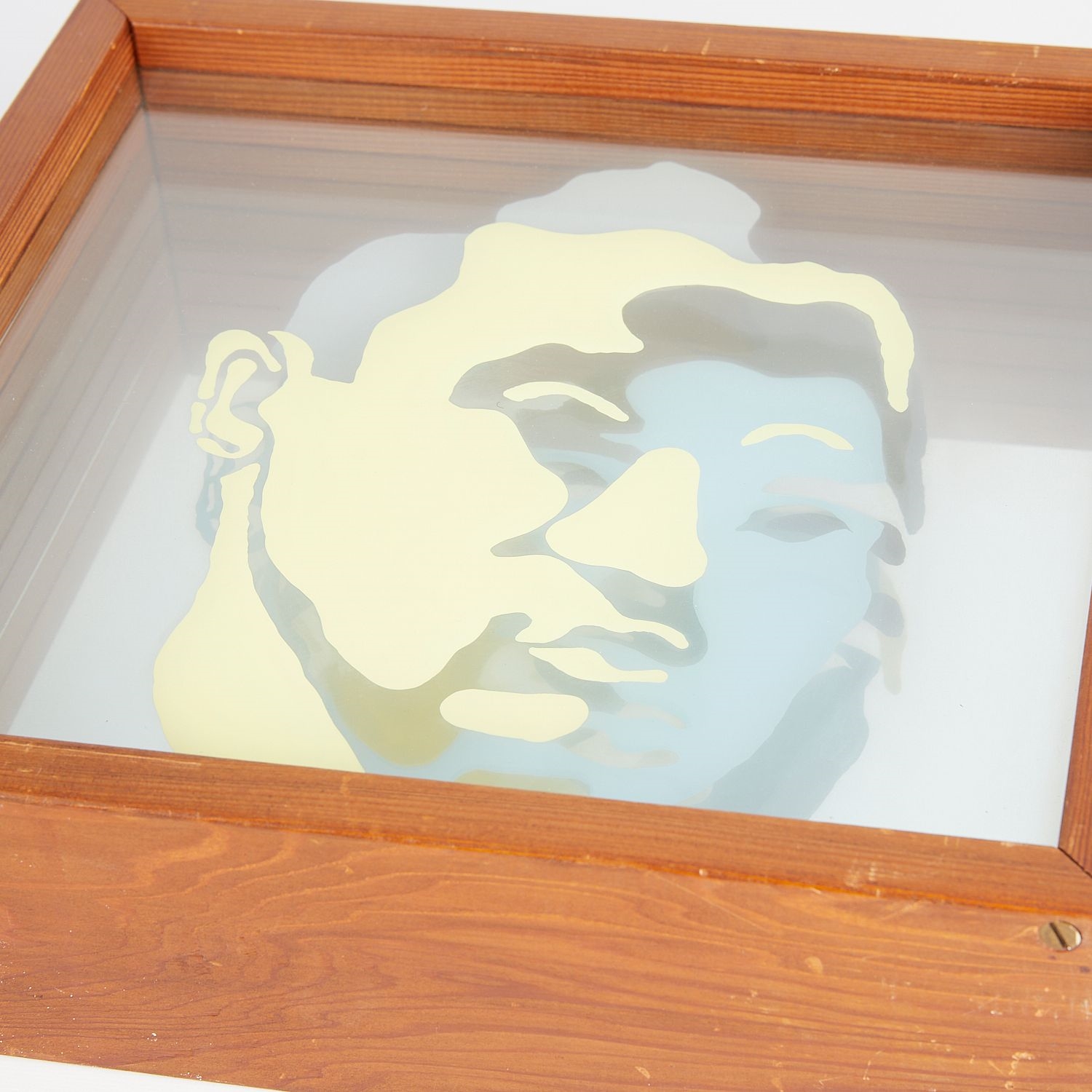 Artwork by James Kielkopf, James Kielkopf "Self Portrait" Mixed Media 1966, Made of Enamel on glass