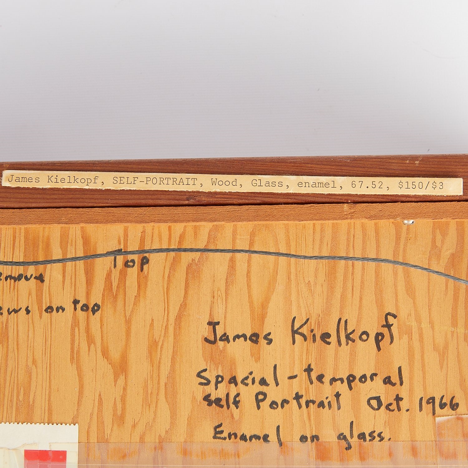Artwork by James Kielkopf, James Kielkopf "Self Portrait" Mixed Media 1966, Made of Enamel on glass
